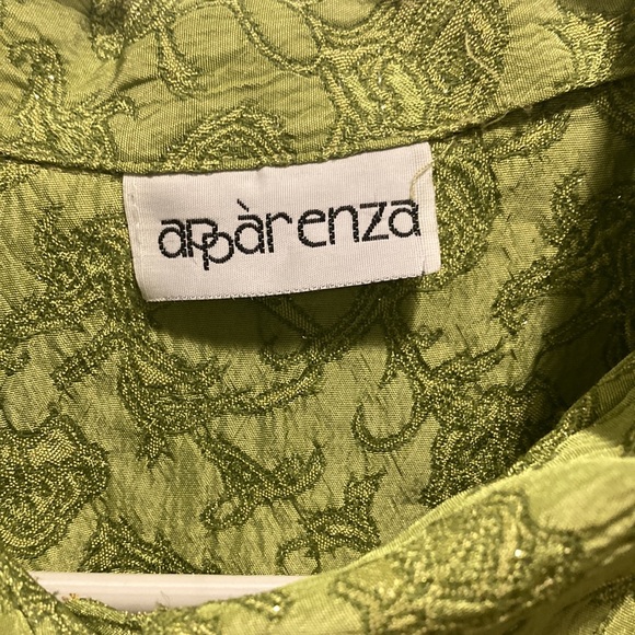 Apparenza lightweight lime green button up jacket with beautiful embroidery - Picture 2 of 10